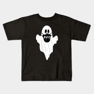 Ghost Wearing Boo Mask Kids T-Shirt